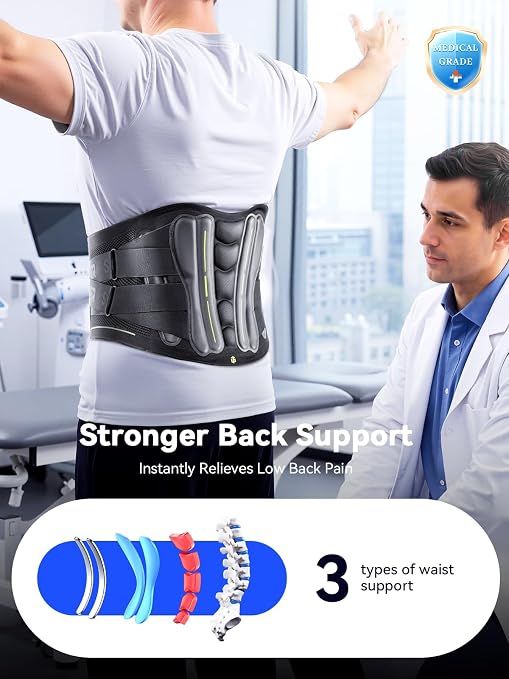 Back Brace for Men Lower Back Pain Relief, Back Support with Lumbar Pad | Ultra Breathable Lumbar Support Belt with Adjustable Straps, Immediate Relief from Sciatica, Herniated Disc, Scoliosis