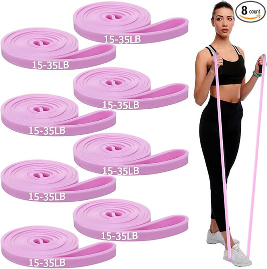 Foilswirl 8 Pcs Resistance Bands for Working Out | Pull Up Assistance Bands, Fitness, Full-body Training, Physical Therapy and Stretch Workout for Men, Women, Home, Outdoor