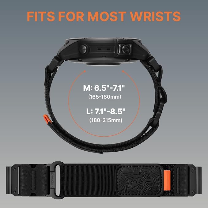 Bandletic Rugged Nylon 22MM Compatible with Garmin Instinct Watch Band | Adjustable,Breathable Quick Fit Strap for Fenix 8 E 47mm/7 6 Pro/5 Plus/Forerunner 965/955/945/Approach S70/S62/S60/Epix Pro