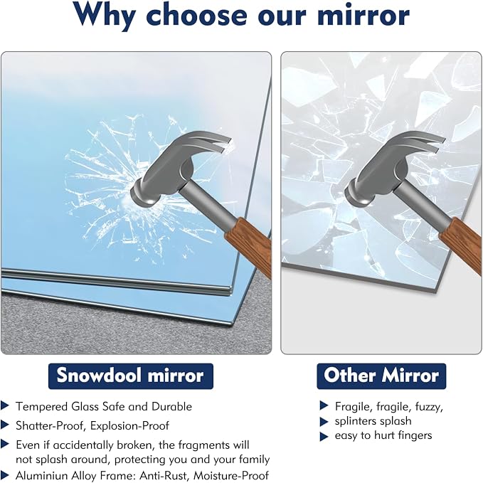 Snowdool Gym Mirror, 56''x24'' 2PCS Mirrors for Home Gym Wall Large, Full Body Mirror for Yoga, Garage, Dance Studio, Anti-Rust, Tempered Glass,Frameless Rectangle Wall-Mounted Workout Mirrors
