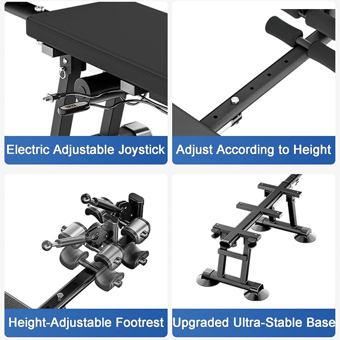 Fitness Full Body Traction Table, Massage Cervical Traction Bench & Lumbar Traction Bed, Home Stretch Decompression Machine for Tension Relief, Lumbar Stretching