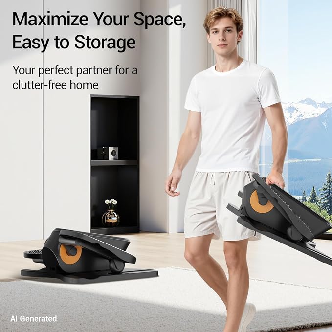 Under Desk Elliptical Machine Seated Pedal Exerciser | Quiet Leg Exerciser While Sitting, Mini Portable Leg Exercise Machine with Remote, Adjustable 12-Speeds, Manual & Auto Mode