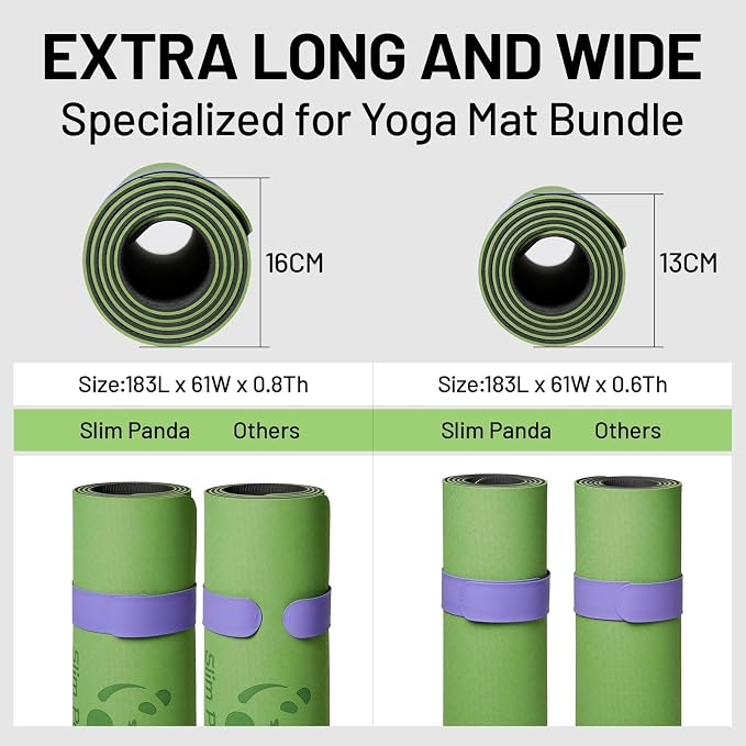 Yoga Mat Strap Slap Band, One Snap Keeps Mats Tightly Rolled, Heavy-Duty Clasp Fits Most Size Mats(24" L X 2" W)