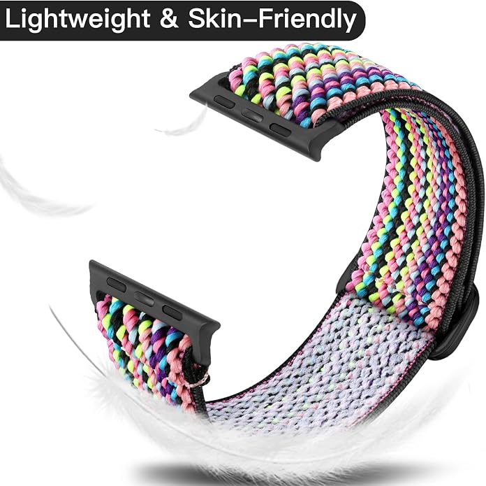 Lerobo Braided Band Compatible with Apple Watch Series 11 10 9 8 7 46mm 45mm 41mm Ultra SE 3 2 1 49mm Series 6 5 4 3 44mm 40mm 38mm 42mm Men iWatch Bands Women Stretchy Nylon Solo Loop Sport Strap
