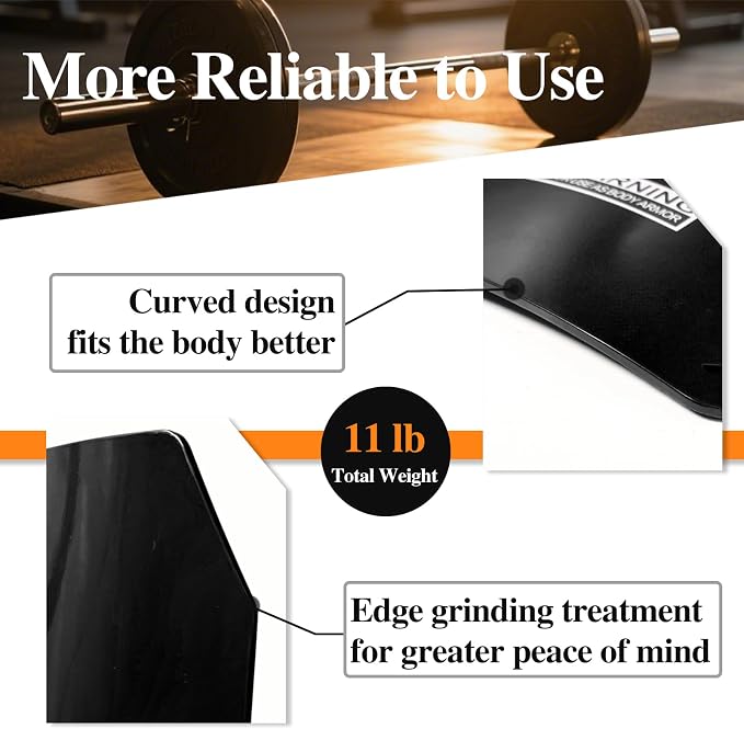 Weight Vest Plate Curved Weighted Plates for Weight Vest 5.5lb/11lb per Pairs for Running, Strength Training