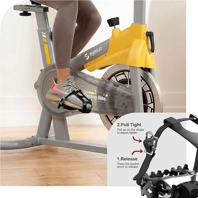 Exercise Bikes for Home,Spin Bike with Adjustable Magnetic,Brake Pad Resistance Silent Belt Drive,350lbs/300lbs Weight Capacity &Upgraded Version Seat for Home Cardio&Weight Loss(QM-530W)