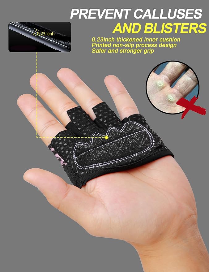 KUTOOK Weight Lifting Gloves for Women Gym Workout Gloves with Palm Protection & Extra Grip Breathable Exercise Gloves for Men Fitness