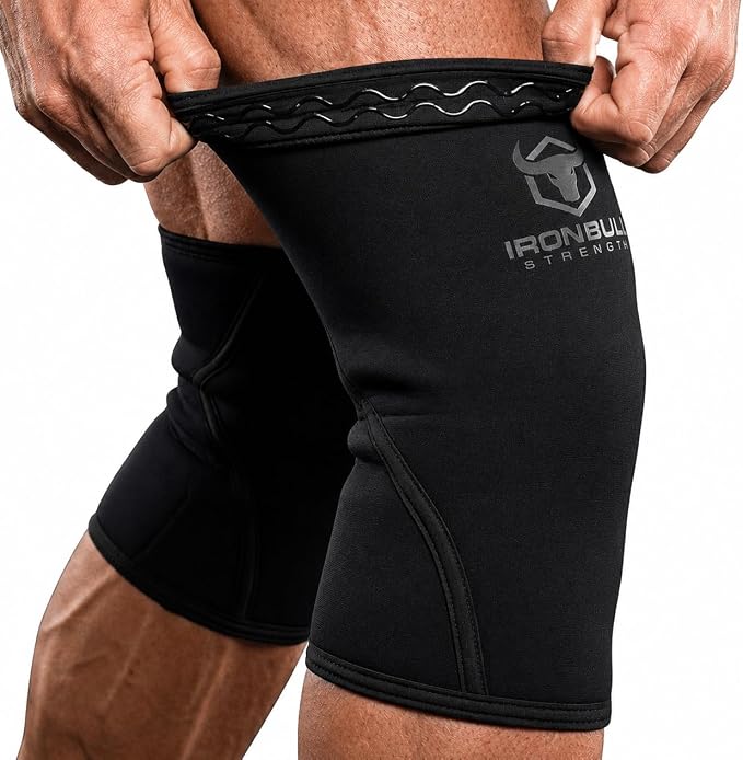 Iron Bull Strength Knee Sleeves 7mm (1 Pair) - Compression Brace & Knee Sleeve For Weightlifting, Powerlifting & Cross Training - Knee Support for Squats - Men & Women