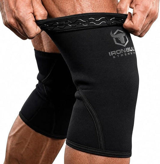Iron Bull Strength Knee Sleeves 7mm (1 Pair) - Compression Brace & Knee Sleeve For Weightlifting, Powerlifting & Cross Training - Knee Support for Squats - Men & Women