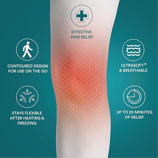 Homedics Hot and Cold Relief Gel Knee Sleeve, Heat or Ice Therapy | for Knee Relief, Soft-Touch Stretch Fabric, Contoured Hydrogel Design for Comfort and Relaxation