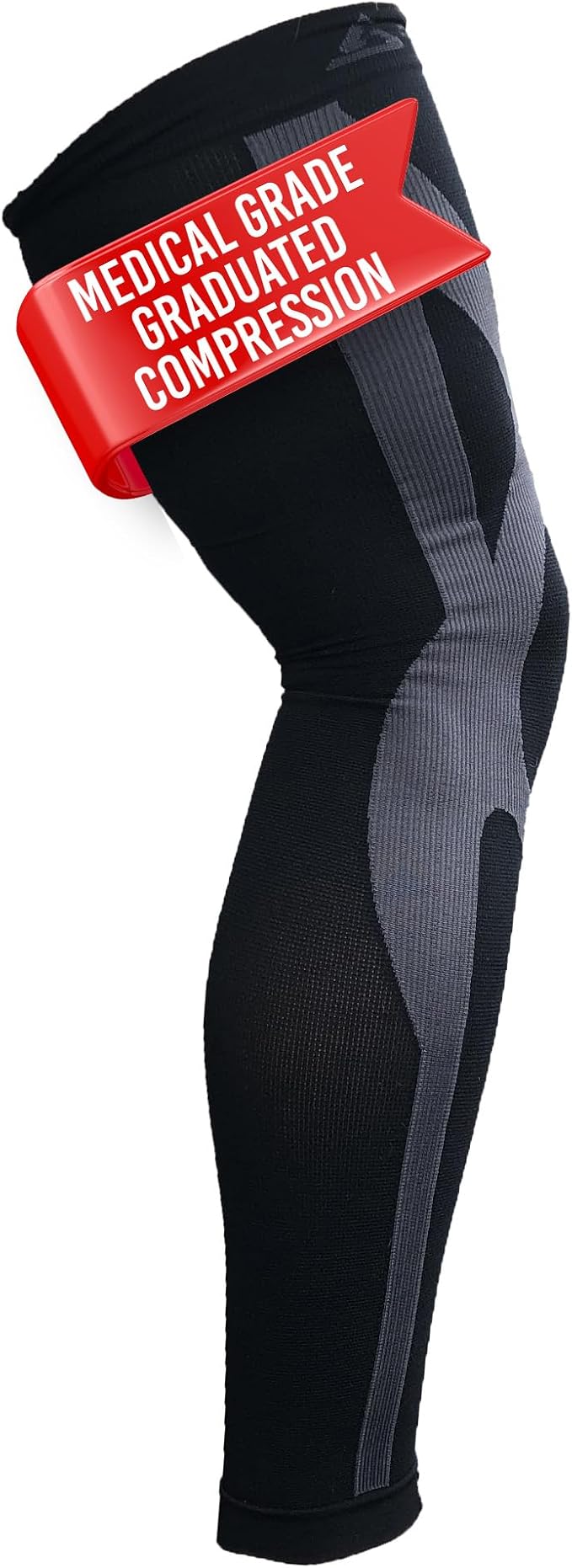B-Driven Sports Full Leg Compression Sleeve For Men Women - Medical Grade 20-30mmHG - Running Recovery Swelling Thigh Support