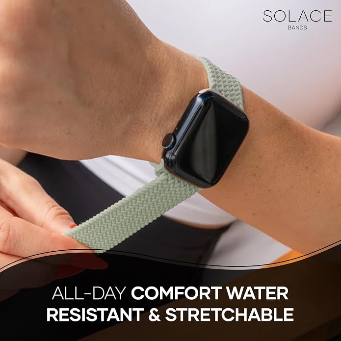 Solace Bands Imperium Adapt Wide Adjustable Nylon Braided Watch Band - Compatible with All Apple Watches - Solace Apple Watch Bands for Women & Men - Smart Watches Band Series 11-1, Ultra, SE