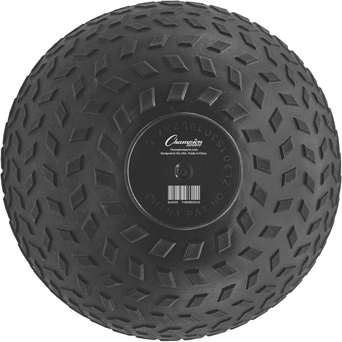 Champion Sports Rhino Fitness Slam Ball – Sand-Filled, Bounce-Resistant Ball for Strength & Conditioning, 6–50 lb