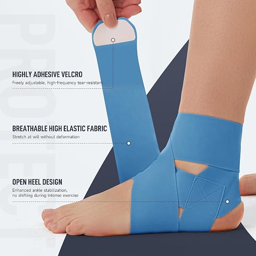 Ultra Thin Ankle Wraps Ankle Brace for Men ＆ Women, Adjustable Ankle Straps for Arch, Sprained Foot, Tendinitis, Football, Basketball, Running（Royal Blue, 2 Pack）