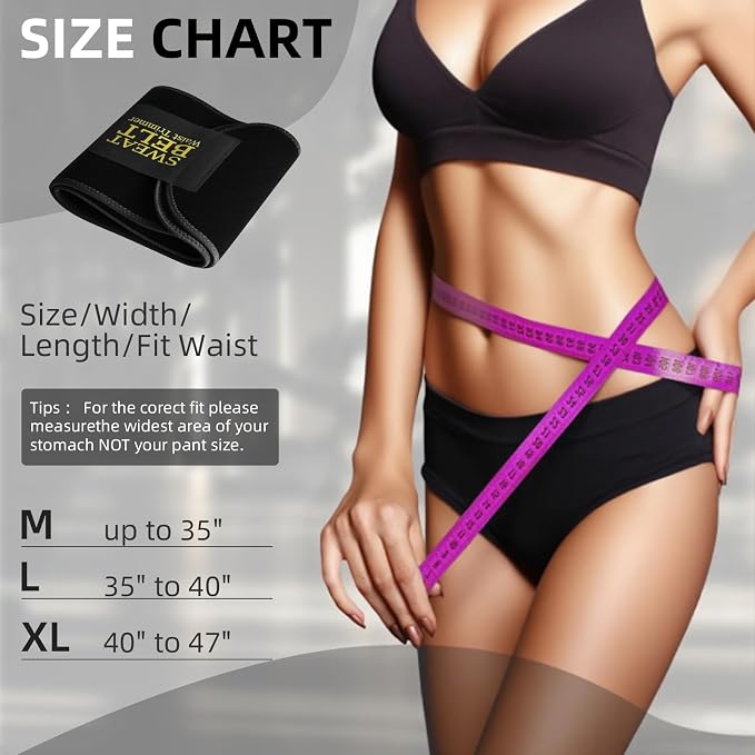 AMZBOSS Waist Trainers for Women Belly Fat, Waist Sweat Band for Women | Sweat Waist Trainer for Women, Belly Band Sweat Belt, Sweat Band for Stomach Weight Loss, Belly Wrap Waist Trimmer