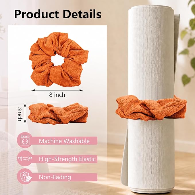 Yoga Mat Scrunchie Yoga Mat Strap Carrier Pilates Mat Holder | Holds Your Yoga Mat in Style, Adjustable & Stretchy Yoga Mat Band, Fits Most Standard Yoga Mats (mat not included),Yoga Gifts