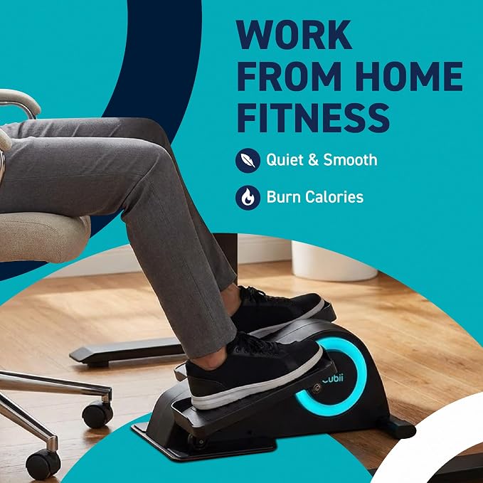 Cubii JR1, Under Desk Elliptical, Under Desk Bike Pedal Exerciser, Seated Elliptical, Work from Home Fitness, Mini Elliptical Machines for Home Use, Cubii Exerciser for Seniors, Desk Exercise