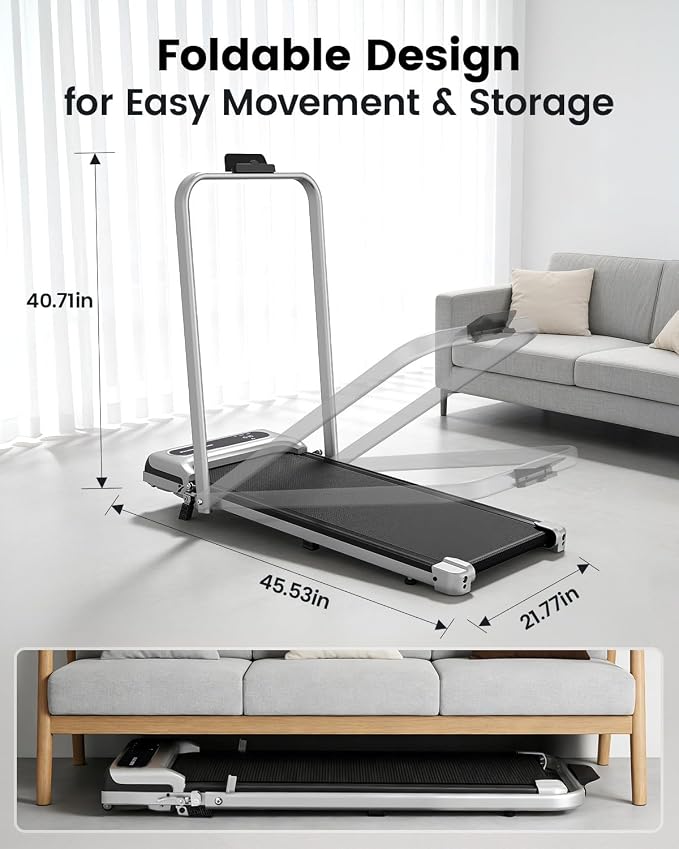 Yagud Walking Pad, Walking Pad Treadmill for Home Office, Portable Under Desk Treadmill with Remote Control and LED Display, Walking Jogging Running Machine