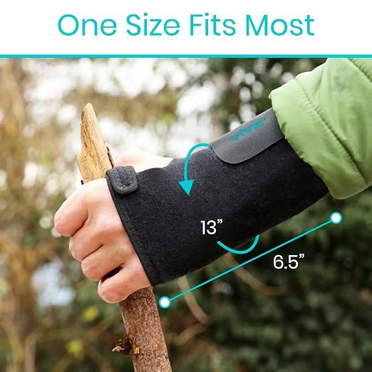 Vive Wrist Brace - Carpal Tunnel Hand Compression Support Wrap for Men | Women, Tendinitis, Bowling, Sports Injuries Pain Relief - Removable Splint - Universal Ergonomic Fit (Black, Left)
