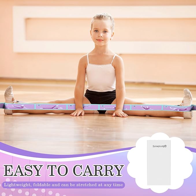 Stretch Strap for Kids Elastic Gymnastic Stretching Ballet Dance Band with 8 Loops Adjustable Exercise Training Resistance Strap for Children Stuff Pilates Latin Yoga Equipment