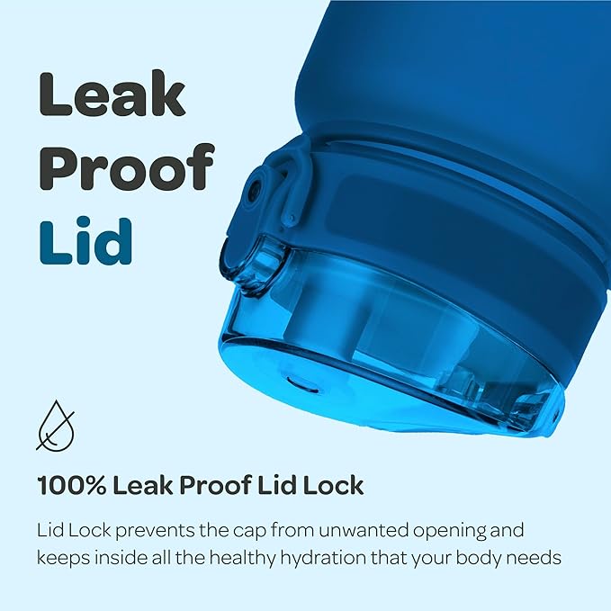 Hydracy Motivational Water Bottle with Time Marker & Fruit Infuser 32 oz | BPA-Free Tritan, Leakproof Flip-Top Lid,No-Sweat Sleeve,Carry Strap,Daily Intake Tracking for Gym,Sports,Outdoors