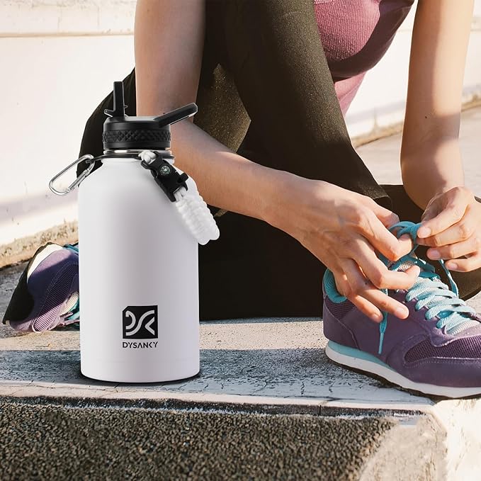 DYSANKY Insulated Water Bottle with Portable Carrier Bag for Outdoor 64 oz