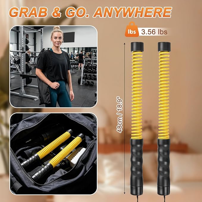 Ropeless Battle Ropes for Home Gym, Weighted Ropeless Battle Adjustable Resistance Levels Ropeless Battle for Strength Training and Full Body Exercise