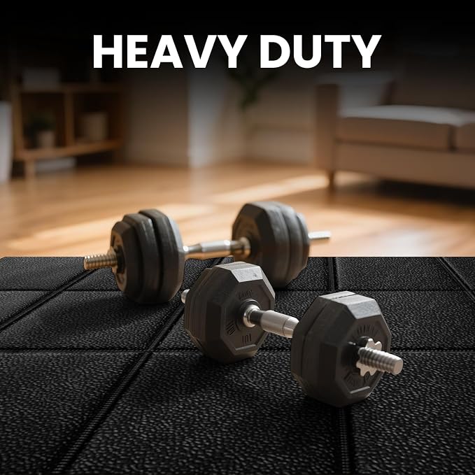 THAILE Gym Equipment Mat, 79" x 39"x 0.14" Exercise Equipment Mat | Heavy-duty floor protector for treadmills, ellipticals, bikes and weight equipment; reduces vibration, noise and floor damage