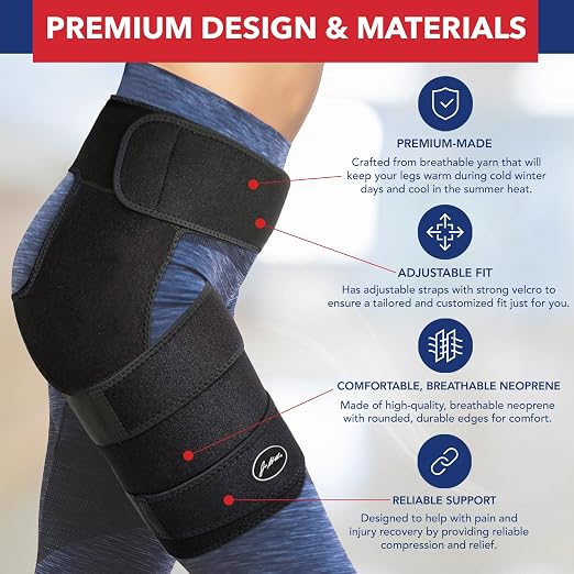 Dr. Arthritis Hip Brace, Adjustable Sciatic Nerve Brace & Stabilizer for Pulled Muscles & Injury Recovery, Hamstring Compression Sleeve Support, Sciatica Pain Relief Devices for Men & Women (BLK, L/XL)