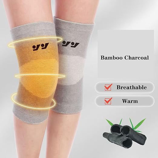 One Compression Bamboo Knee Sleeve - Bamboo Knee Sleeves for Men Women - Anti-Slip Compression Knee Sleeve - Elastic Sport Warm Knee Brace (Gray, XX-Large)