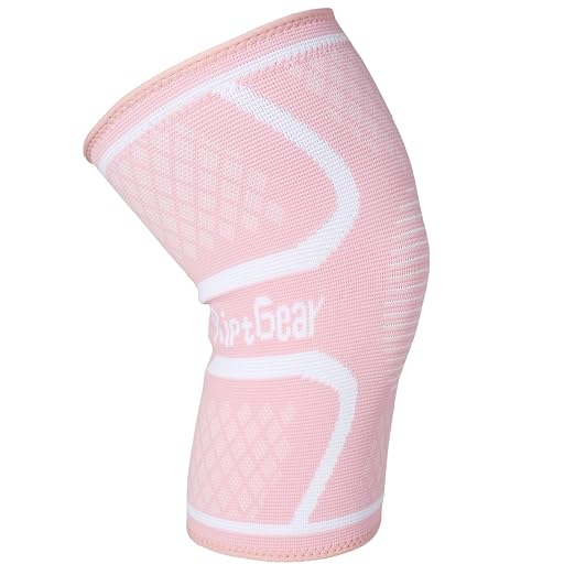 RiptGear Knee Compression Sleeve Women - Knee Support and Compression Knee Brace for Women Working Out For Pain, Running (Medium, Pink (1 Pack))
