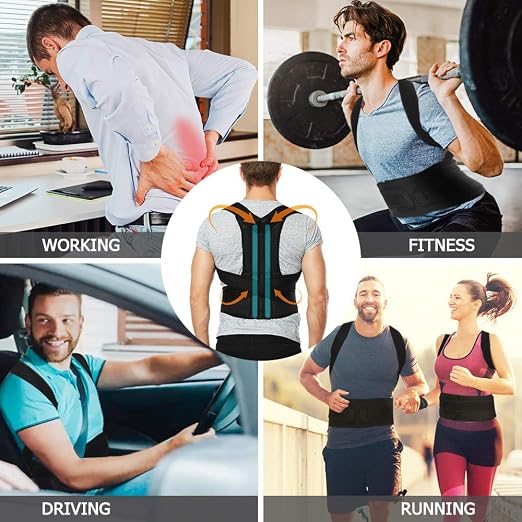 DIANMEI Back Brace Posture Corrector for Women and Men, Back Braces for Upper and Lower Back Pain Relief, Adjustable and Fully Back Support Improve Posture and Lumbar Support(XL, 39.5"-43" Waist)