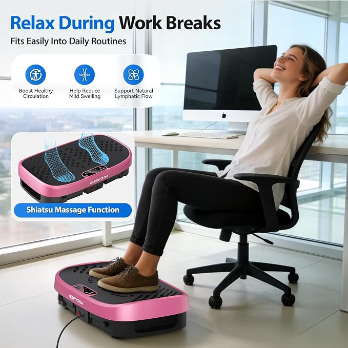 Vibration Plate Exercise Machine for Body Shaker Machine & Weight Loss, Shake Plate with Resistance Bands, 120 Speed Levels, Remote Control, Full Body Workout, Compact Home Gym Equipment