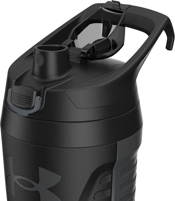 Under Armour 32 oz Insulated Water Bottles - Sports Water Jug with Fence Hook, Leak Resistant for Baseball, Football & More, 32 oz Insulated, Jet Grey/Black