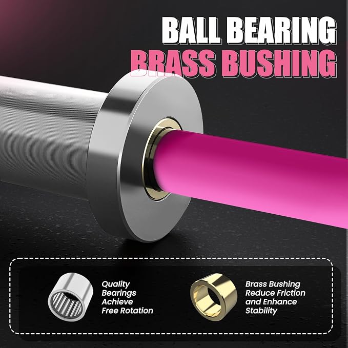 4FT Chrome Steel Olympic Barbell, 500LB | 20LB compact bar with 28mm knurled grip, bearing sleeves, 7.6-inch loadable length, and 2-inch plate fit