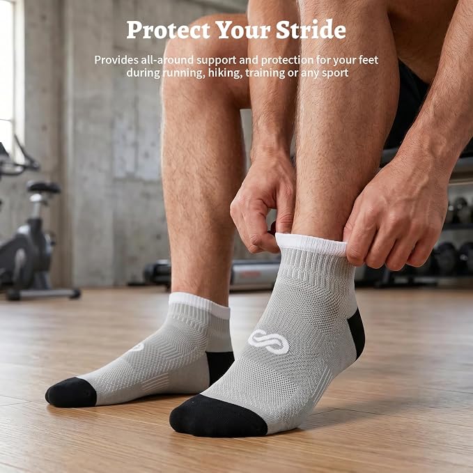 Compression Socks for Men Women Ankle Running Socks for Plantar Fasciitis | Low Cut Athletic Ankle Socks with Ankle & Arch Support for Running, Cycling, Golf, Work, Plantar Fasciitis Relief