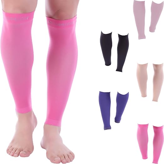 Doc Miller Calf Compression Sleeves 30-40 mmHg for Men & Women, 1 Pair | Knee High, Medical Grade, Footless Compression Socks, Shin Splints, Leg Swelling, Varicose Veins, Wide Calf, Nurses, Recovery