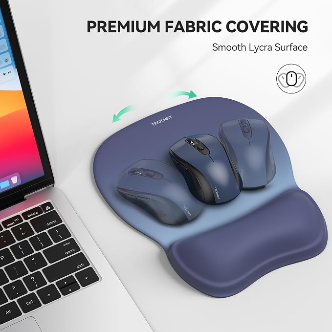 TECKNET Gel Ergonomic Mouse Pad with Wrist Rest, Non-Slip PU Base, Gradient | Comfortable Gel Cushion, Pain Relief, Smooth and Waterproof Surface, Mouse Pad with Wrist Rest for Office, Gaming and Study