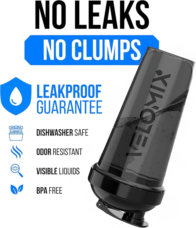 VELOMIX 2 Pack 28oz Protein Shaker Bottle for Protein Mixes, Green/Black | 2x Wire Whisk, Leak Proof Shaker Cups for Protein Shakes, Stackable, Dishwasher safe, BPA free, Pre Workout and Fitness ready