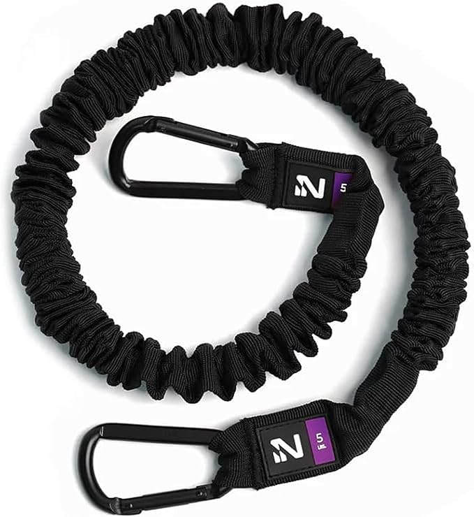 Resistance Band, Durable Exercise Band with Steel Carabiners for Neck Training, Strength Workouts, Stretching, and Rehab