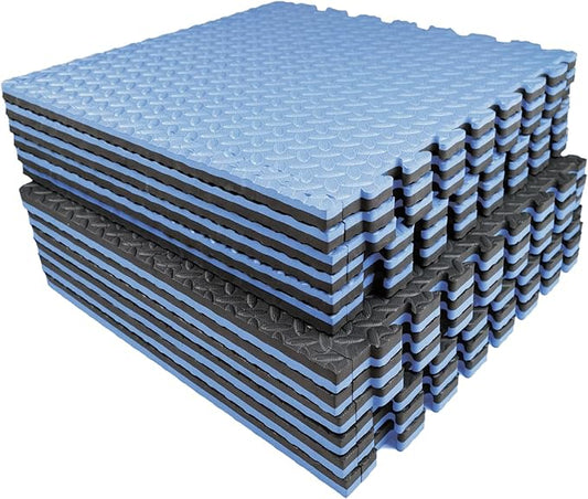 AIRHOP Upgraded 0.79" Extra Thick 48 Sq Ft High-Density Eva Foam Exercise Gym Mats, 12 Pcs Large Interlocking Puzzle Floor Tiles (24"x24") for Home Gym
