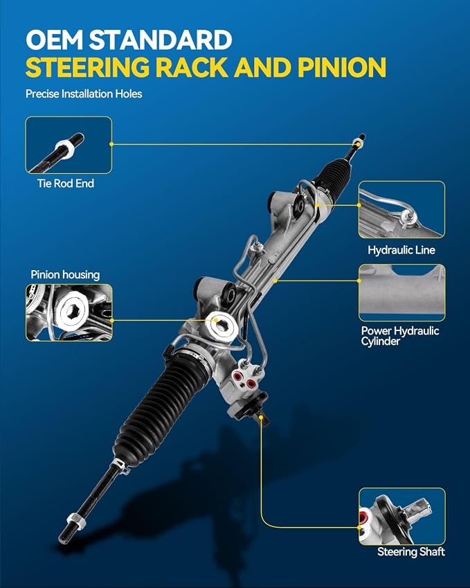 PHILTOP Power Steering Rack & Pinion Assembly for 2001-2011 Ranger, 2002-2003 Explorer Sport, 2004-2009 B2300, 2001-2006 B3000, Hydraulic Power Steering, OEM Replacement 22-256