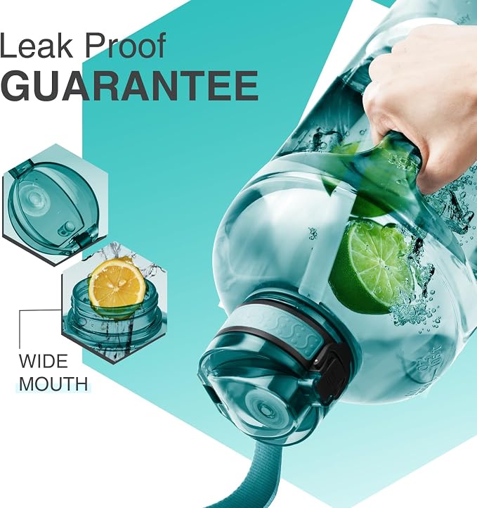 Water Bottle 3 Liter Large Drinking Bottle with Time Marker & Handle(1 PC) | 3L Motivational 0.8 Gallon Big Hydration Jug for Gym, Sports, Outdoor