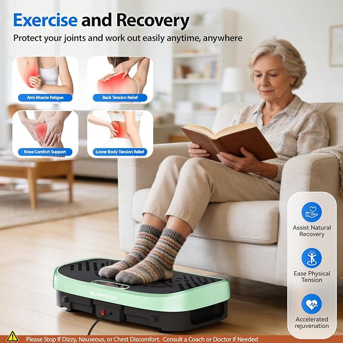 Vibration Plate Exercise Machine for Body Shaker Machine & Weight Loss, Shake Plate with Resistance Bands, 120 Speed Levels, Remote Control, Full Body Workout, Compact Home Gym Equipment