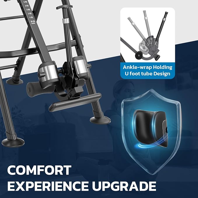 YOLEO Gravity Inversion Table for Back Pain Relief 2026 New Inversion Table w/Lumbar Support Easy to Assemble Back Stretcher Machine 300 lbs