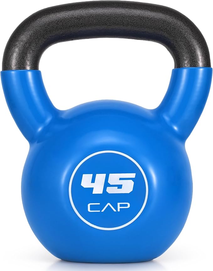 CAP Vinyl Coated Cast Iron Kettlebell, 10-50 LB Home Gym Weight
