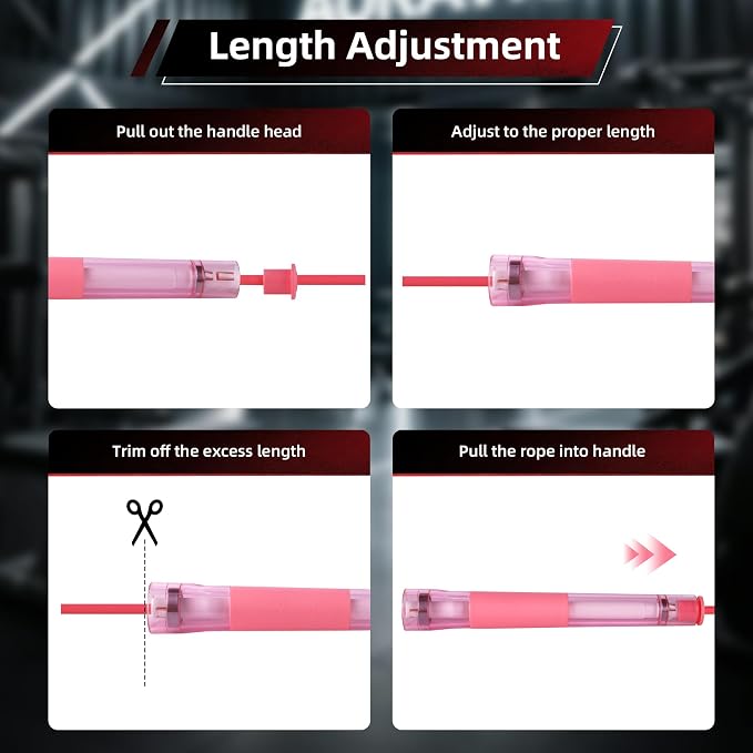 YUEDONG Adjustable Fitness Jump Rope with Dual Bearings for Kids and Adults | Dual bearings, transparent handles, self-locking length adjustment, tangle-free PVC rope, for fitness and school activities