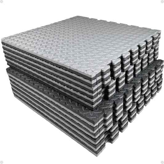 AIRHOP Upgraded 0.79" Extra Thick 48 Sq Ft High-Density Eva Foam Exercise Gym Mats, 12 Pcs Large Interlocking Puzzle Floor Tiles (24"x24") for Home Gym