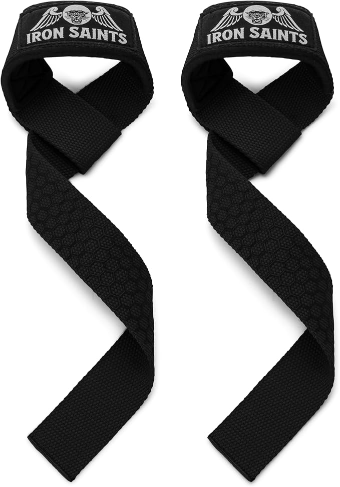 — Padded Weightlifting Wrist Straps — Silicone Grip Lifting Straps for Deadlifts, Powerlifting, Bodybuilding & Strength Training — Cotton Deadlift Straps for Men & Women (Pair)