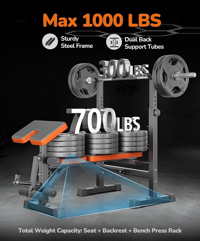Adjustable/Foldable Weight Bench, 660LBS Home Gym Workout Bench Lifting Sit-up Exercise Bench for Bench Press